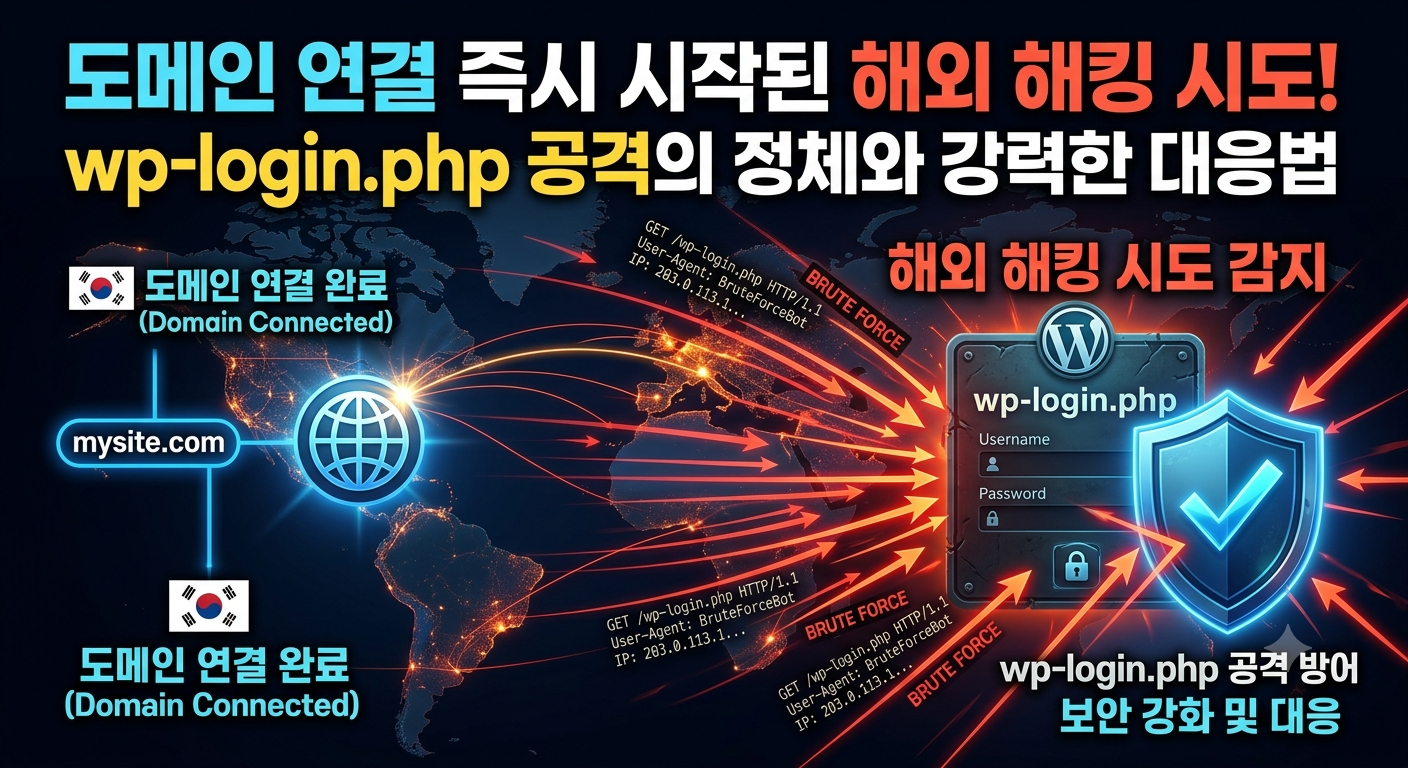 도메인 연결하자마자 시작된 해외 해킹 시도 – wp-login.php 공격의 정체와 대응법
