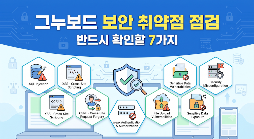 그누보드 보안 취약점 점검, 반드시 확인할 7가지 (2026년)